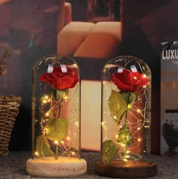 Beauty and Beast Enchanted Rose Lamp