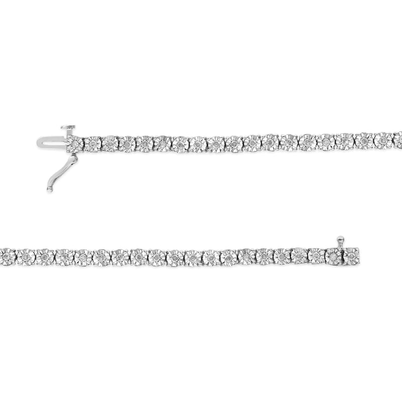 .925 Sterling Silver 1.0 Cttw Diamond Miracle Tennis Bracelet (I-J Color, I3 Clarity)