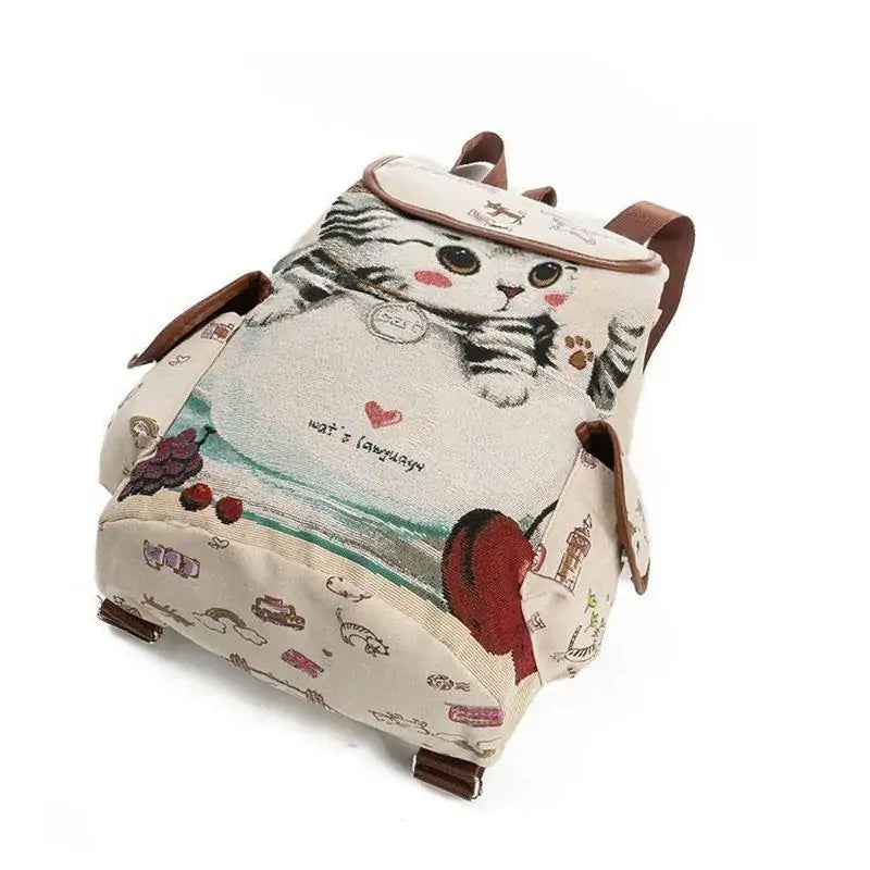 Lovely Cat Drawstring Backpack