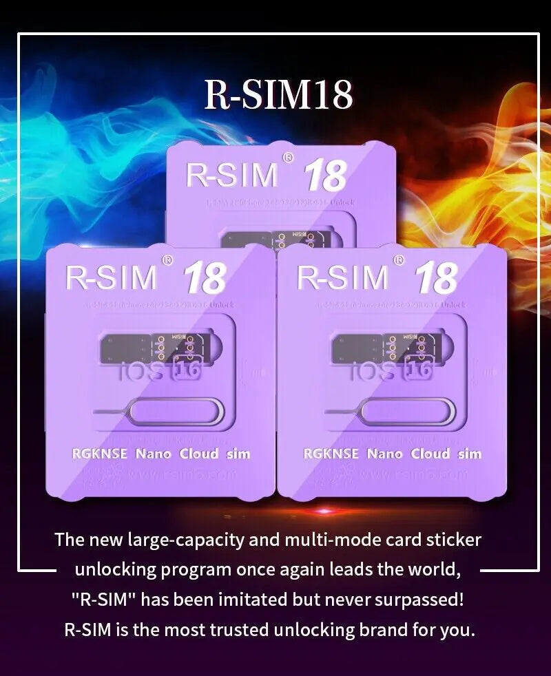 R-SIM18 RSIM 18 Nano Unlock Card For iPhone 14 Plus 13 12 11 Pro Max X XR iOS 16