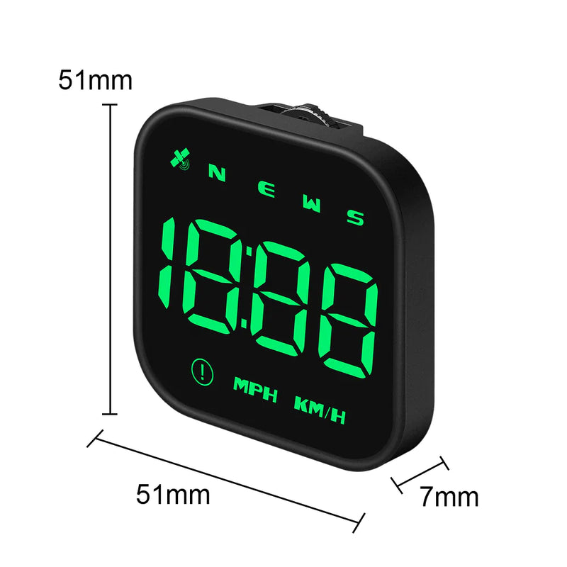 Digital Car HUD GPS Speedometer Head Up Display MPH KMH Compass Overspeed Alarm