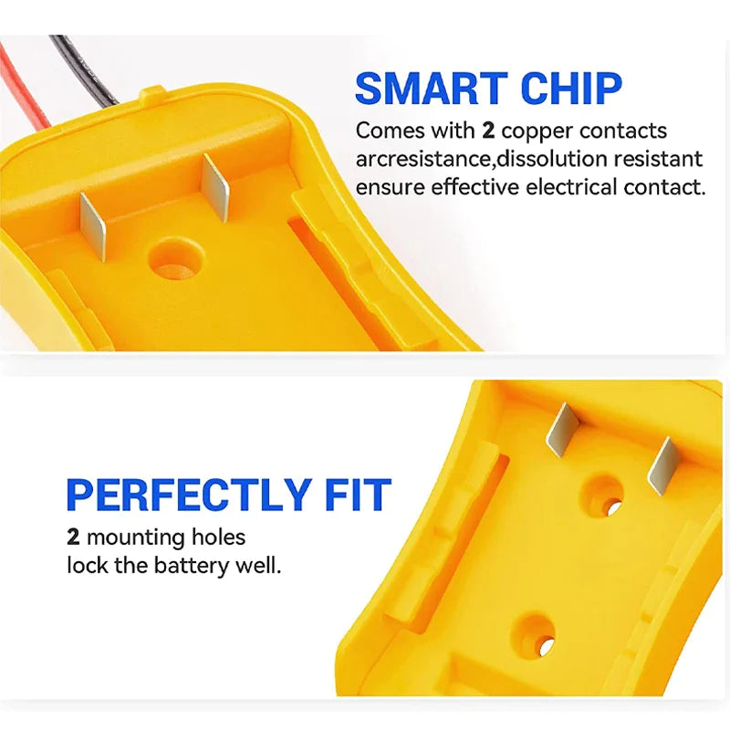 Power Connector DIY Battery Adapter Holder Dock For DeWalt 18V/20V Max Battery