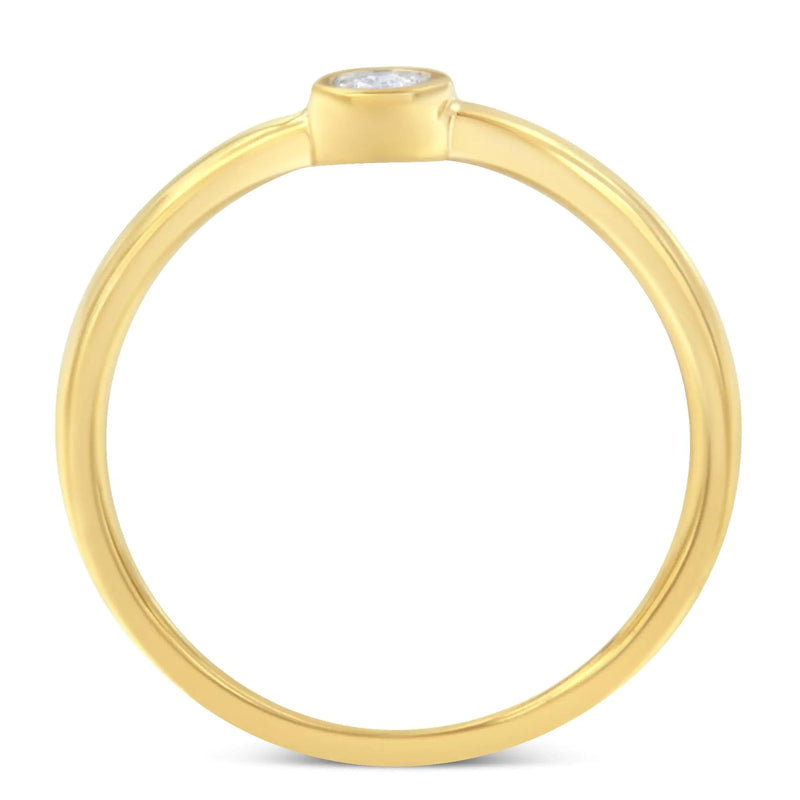 14K Yellow Gold Plated .925 Sterling Silver Miracle Set Diamond Ring (1/20 Cttw, J-K Color, I1-I2 Clarity)