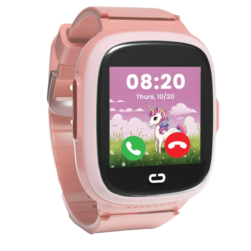 Emojikidz Kids Smartwatch with SIM Card - Ages 4-12 Years for Boys & Girls - GPS Tracking Locator SOS Alarm Remote Monitoring 2-Way Face to Face Call Voice & Video Camera Worldwide Coverage - Red