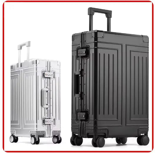 All-Aluminum Rolling Travel Suitcase High-Quality Men&