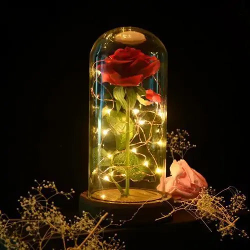 Beauty and Beast Enchanted Rose Lamp