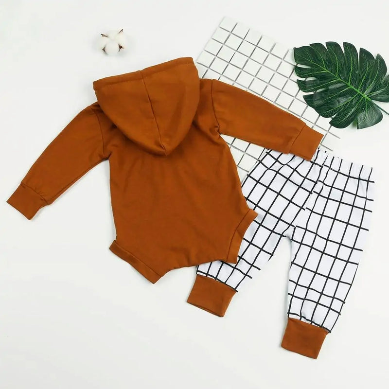 Unisex Tracksuit Set With Plaid Pants