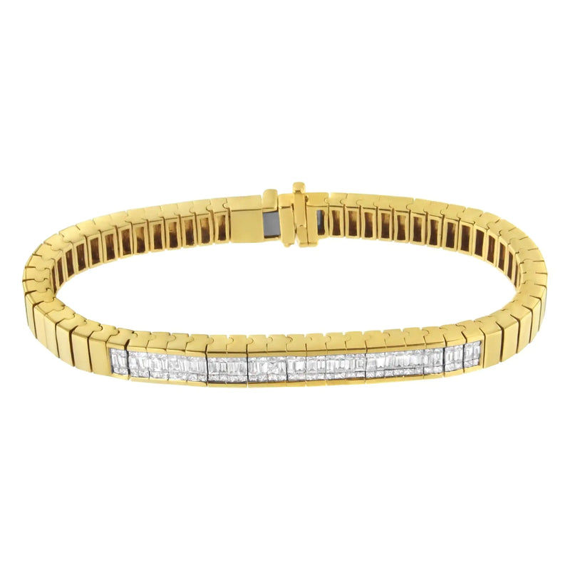 14KT Yellow Gold Diamond ID Tennis Bracelet (2 cttw, H-I Color, VS2-SI1 Clarity)