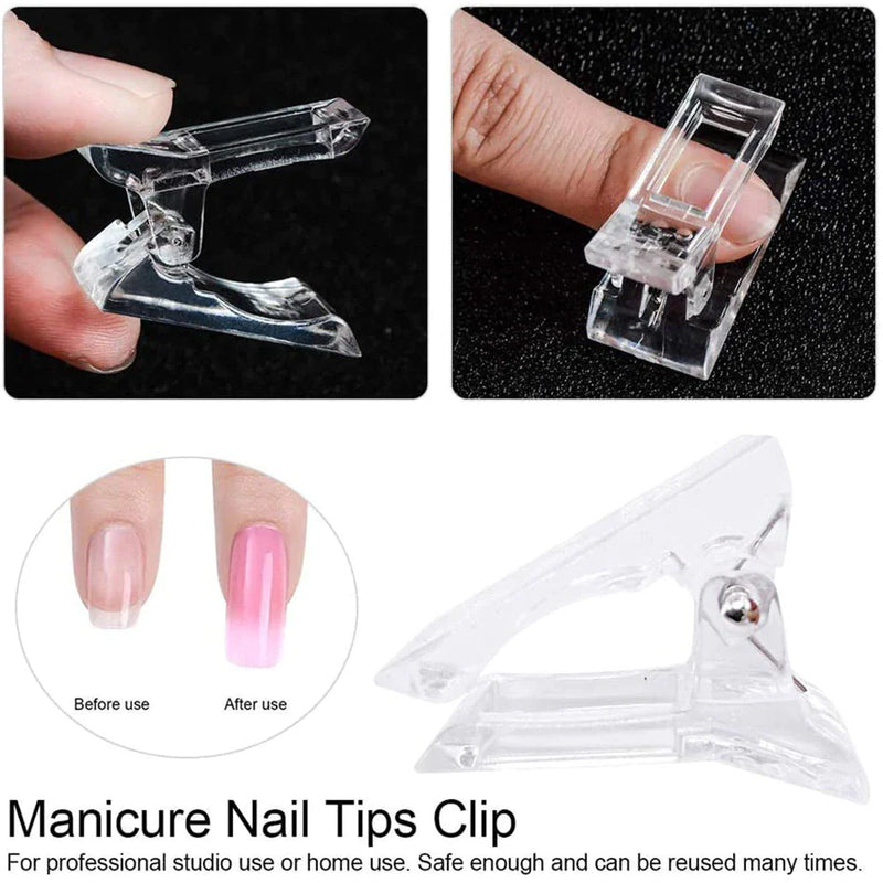 10 PCS Nail Tips Clip Quick Building Poly Builder Gel DIY Extension Clamp Clips