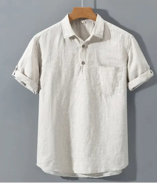 Pure Linen Casual Yarn-dyed Fabric Full Linen Shirt