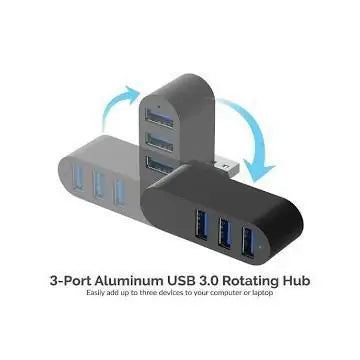 Rotatable 3 Port USB Mini Adapter