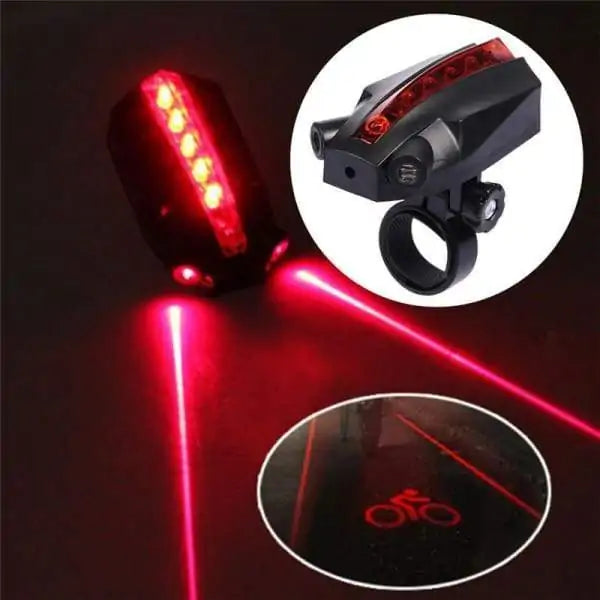 High Visibility LED Laser Bike Light