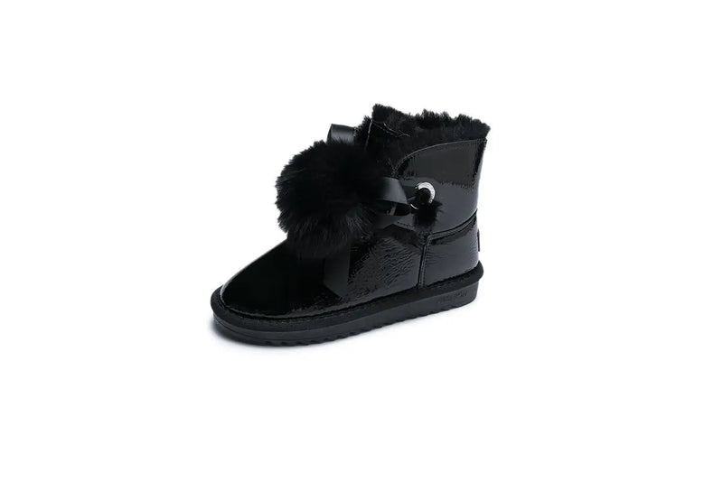 Fashionable White and Silver Waterproof Snow Boots