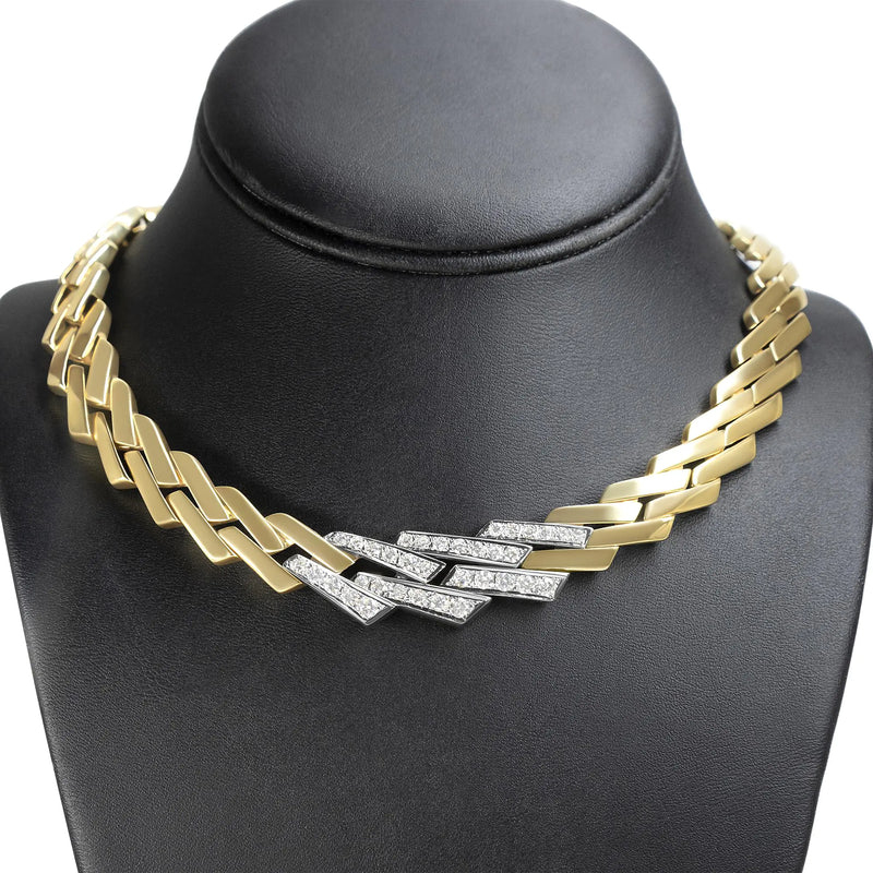 14k Yellow Gold 2 3/4 Cttw Pave Diamond Miami Cuban Curb Link Chain 16" Necklace (H-I Color, SI1-SI2 Clarity)