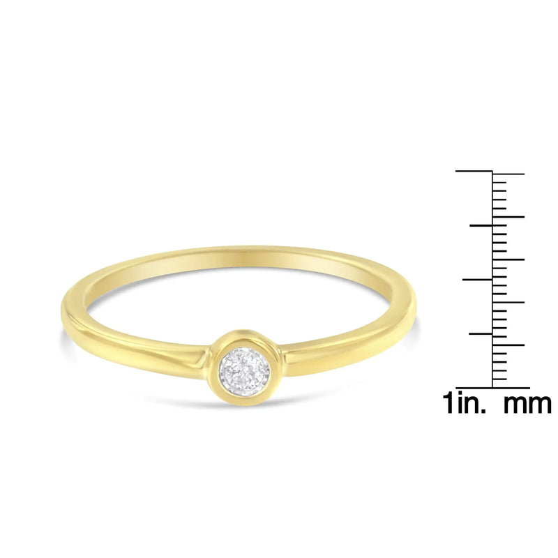 14K Yellow Gold Plated .925 Sterling Silver Miracle Set Diamond Ring (1/20 Cttw, J-K Color, I1-I2 Clarity)