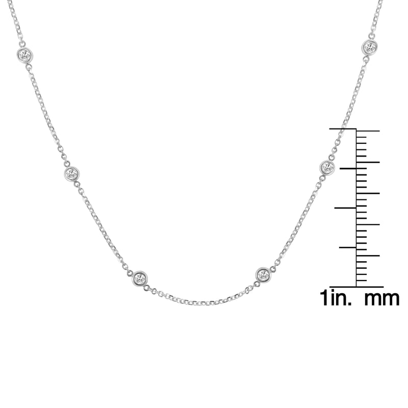 10K Gold Diamond Station Necklace (1 cttw, J-K Color, I1-I2 Clarity)