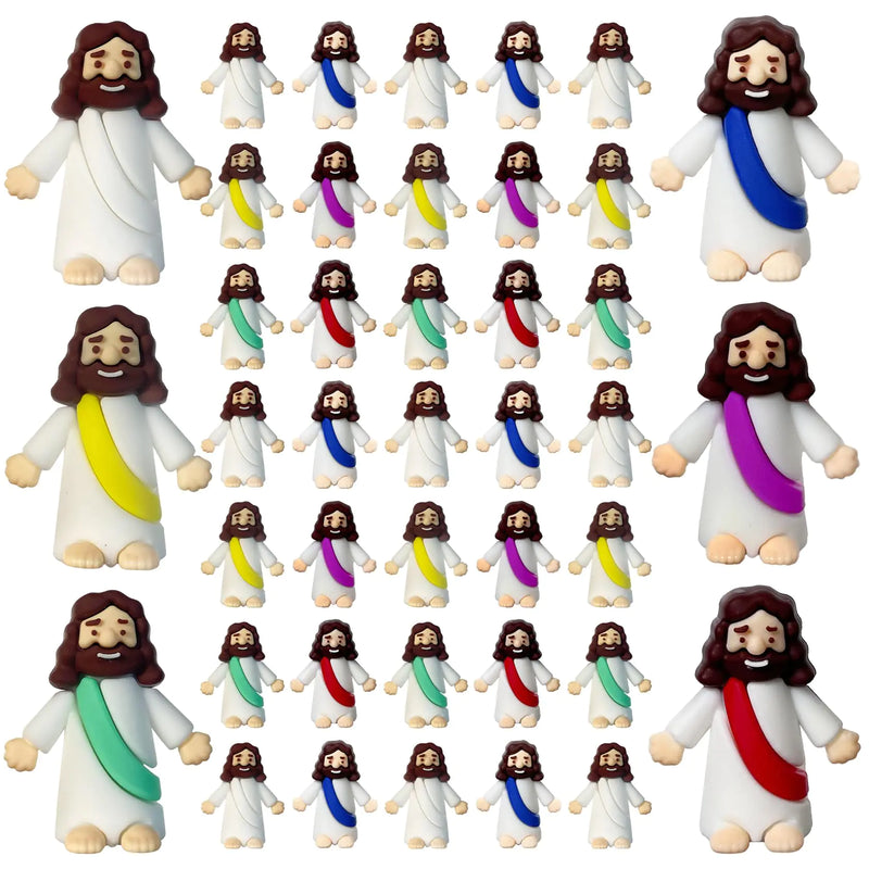 AKFAHOIF Mini Jesus Figures Set of 30pcs Action Figures Little Jesus Figures Tiny Jesus Figures to Hide and Seek Religious Gifts for Easter Egg Stuffers