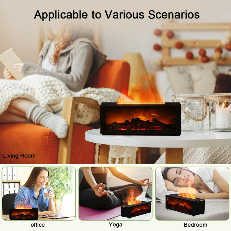 Simulation Fireplace Flame Remote Control Humidifier Aromatherapy