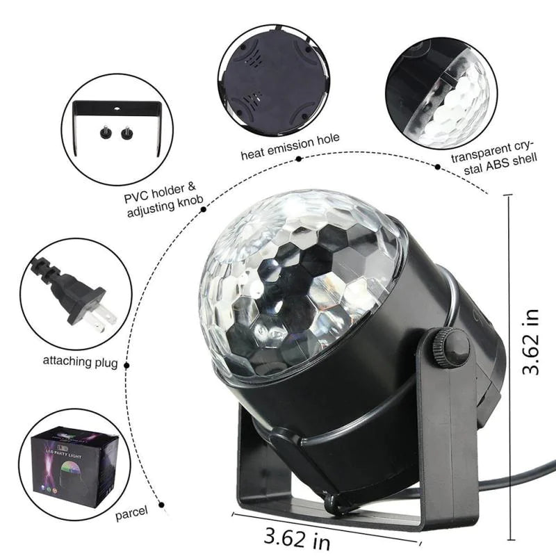 Disco Party Lights Strobe LED DJ Ball Sound Activated Bulb Dance Lamp Decoration