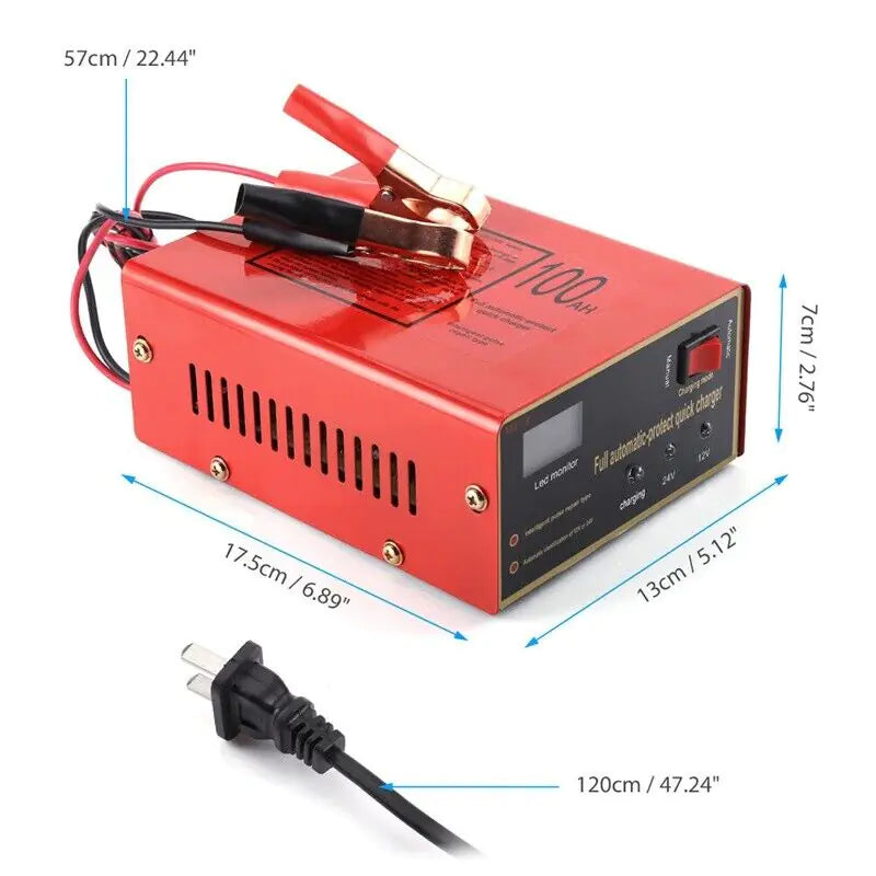 Maintenance Free Battery Charger 12V/24V 10A 140W Output For Electric Car Pro