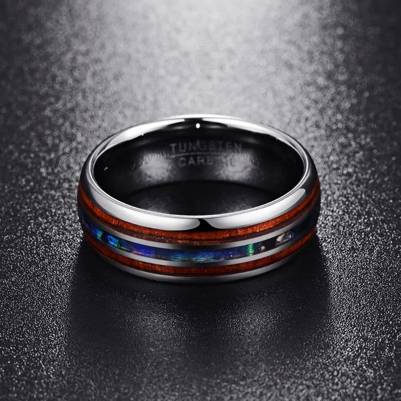 Abalone Tungsten Carbide Ring