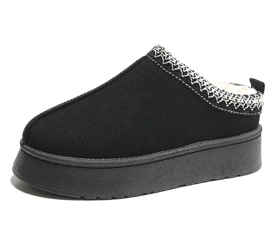 Baotou Plush Half Slippers Home Snow Boots Women&