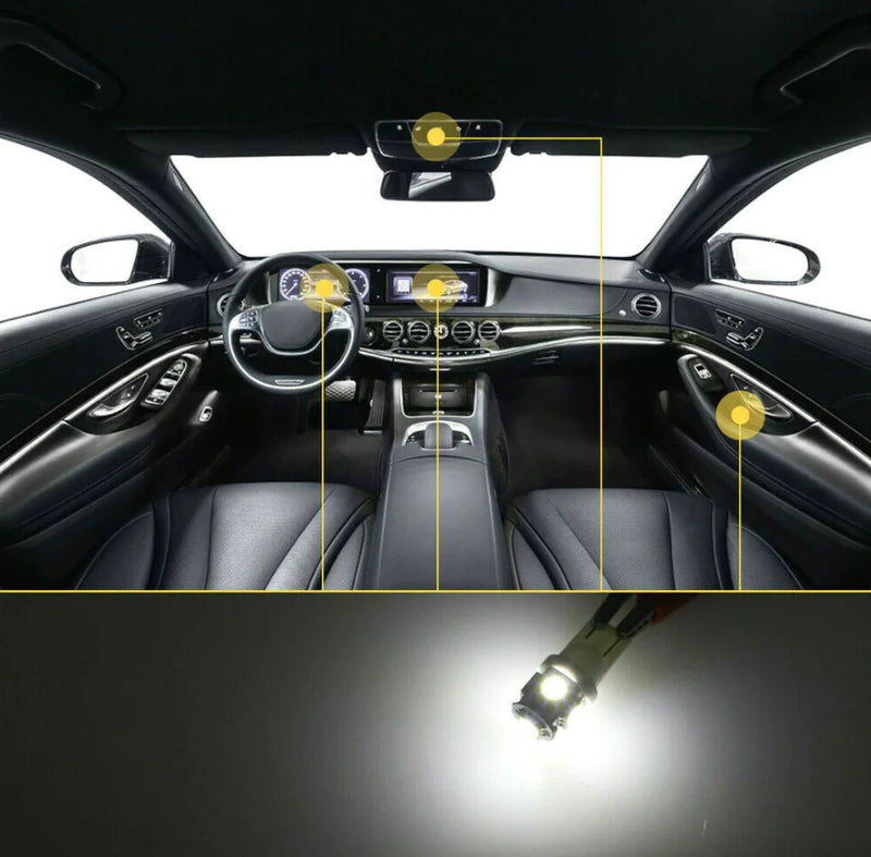 28pcs Car Interior White Combo LED Map Dome Door Trunk License Plate Light Bulbs