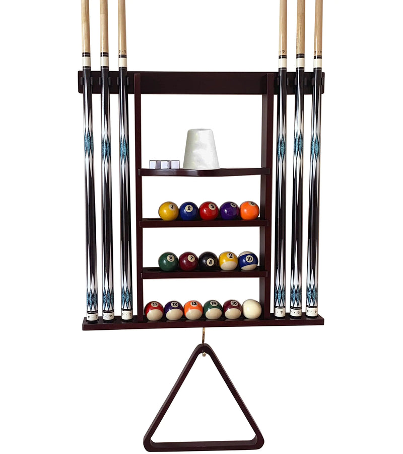 GACCO BILLIARDS Pool Cue Stick Holder Wall Mount Pool Cue Holder Billiard Cue Rack For Pool Table Accessories. Pool Table Stick Holder Wall Mount Made Of 100% Solid Wood (Mahogany)