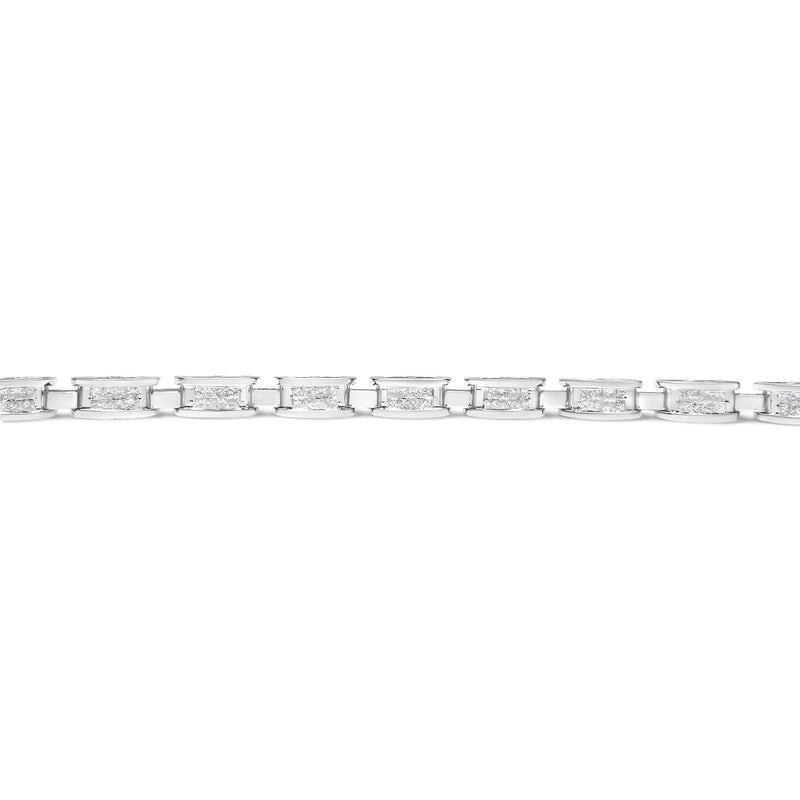 14K White Gold 4-Prong Set Lab Grown Round Diamond Classic Tennis Bracelet (F-G Color, VS1-VS2 Clarity) - 7.25"