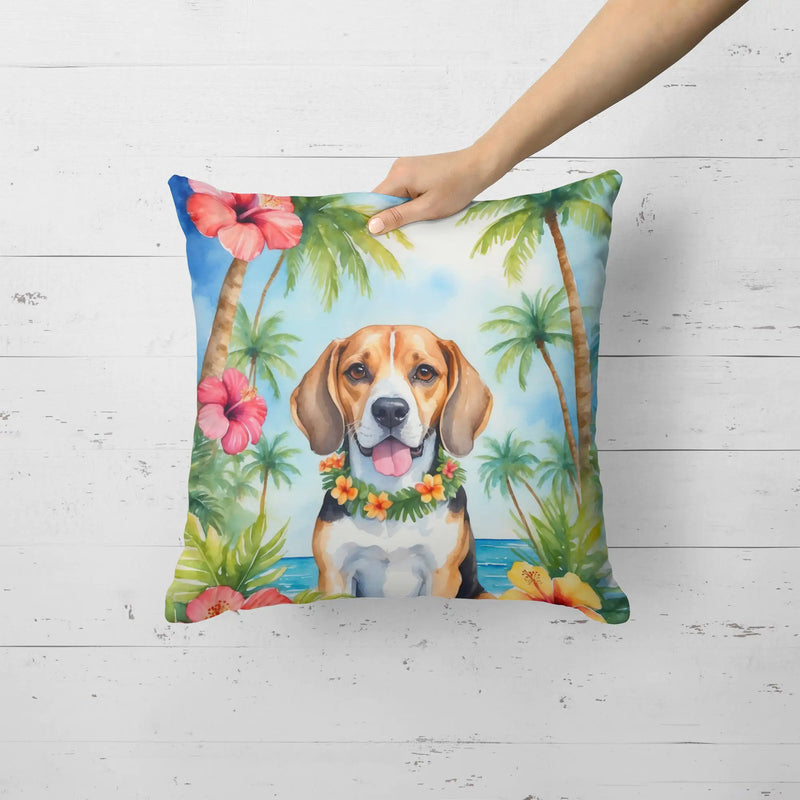 Beagle Luau Throw Pillow