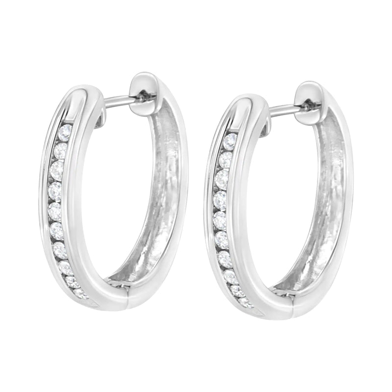 .925 Sterling Silver 1/2 cttw Lab Grown Diamond Hoop Earring (F-G Color, VS2-SI1 Clarity)