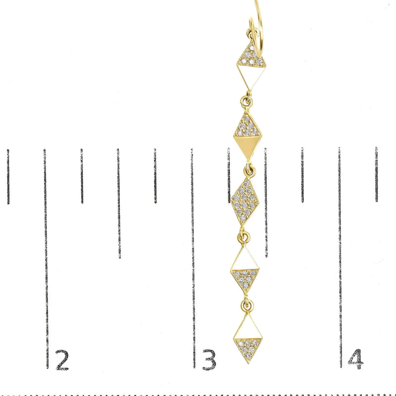 14K Yellow Gold 1/3 Cttw Diamond Studded Kite Drop and Dangle Earrings (H-I Color, SI2-I1 Clarity)