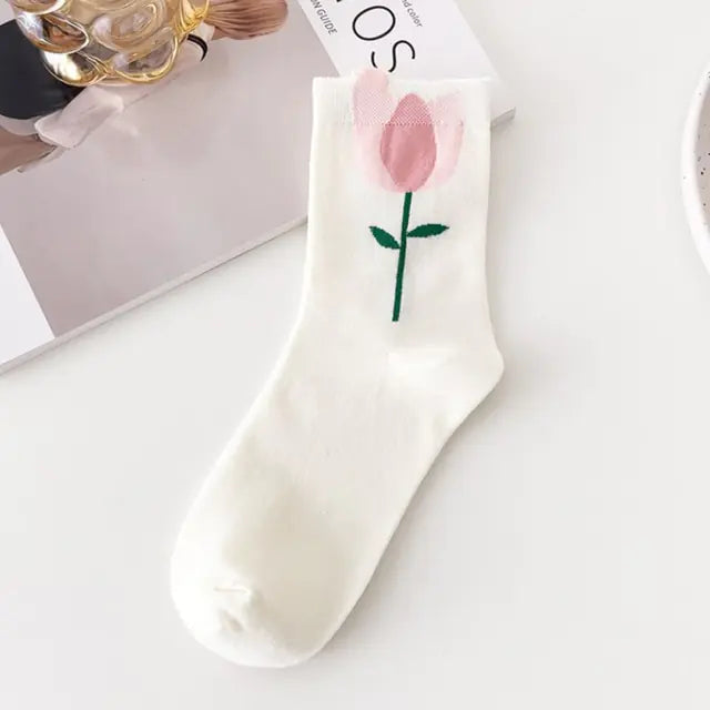 Women Tie-dye Middle Tube Socks