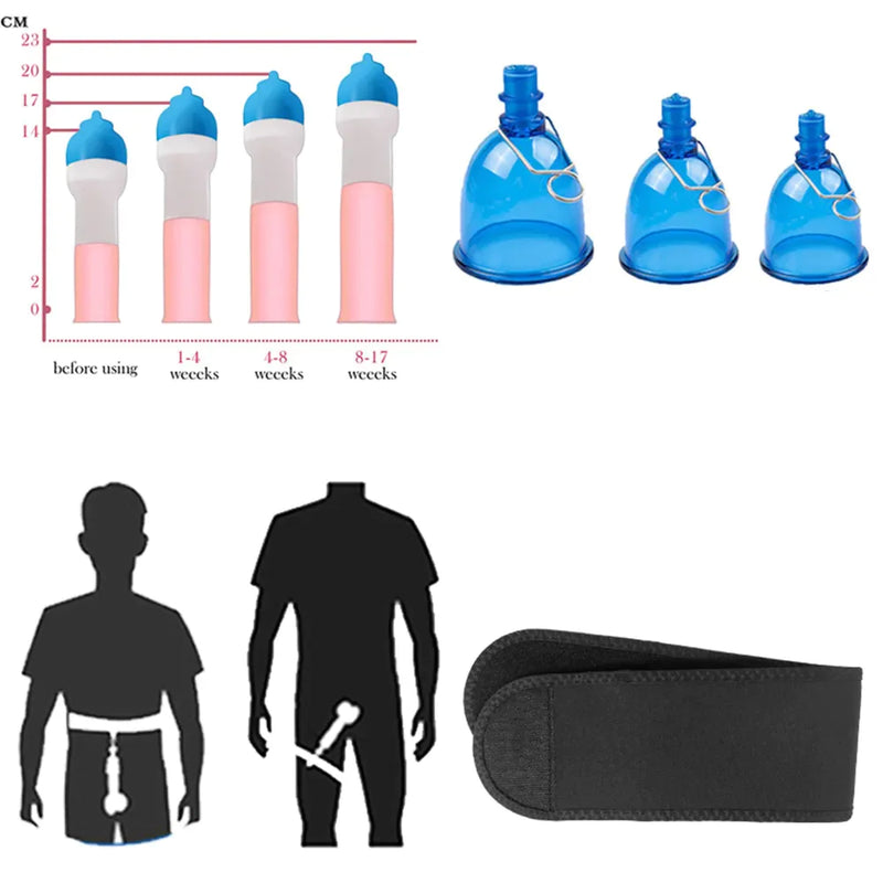 Male Extender Penis Stretcher Enlargement Vacuum Cup Enhancement Hanger Supply