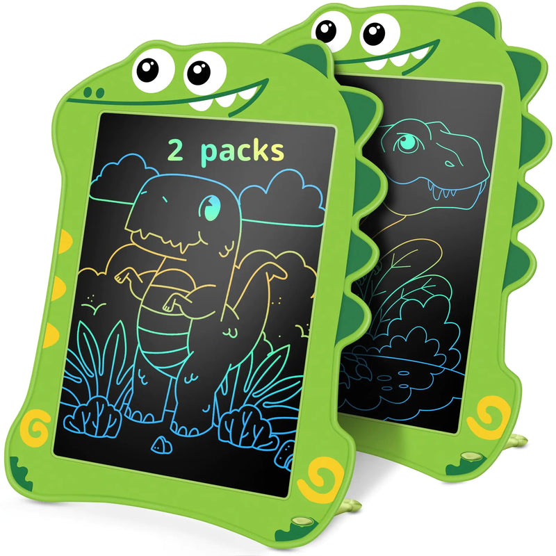 LCD Dinosaur Writing Tablet for Kids - 8.5 iches Toddlers Toys Learning Drawing Pad for Ages 3+ Years Old Boys Girls Ideal as Eductional Gift for Birthday and Christmas Stockings Stuffers (2 Packs)