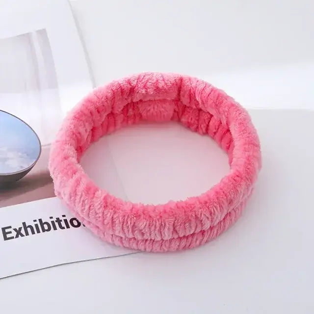 Soft Coral Fleece Headband Makeup