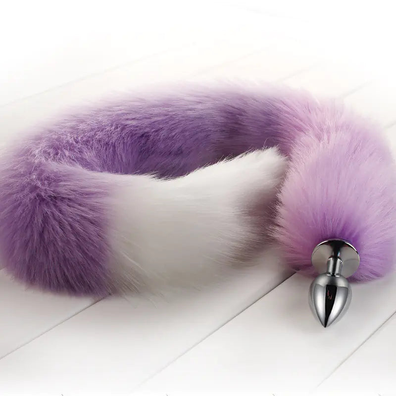 Metal Anal Plug with Fox Tail - Large Size for Couples