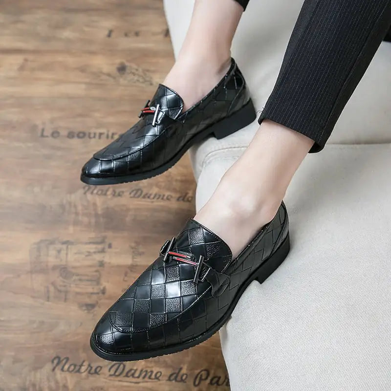 Round Toe Formal Leather Low-Top Business Shoes