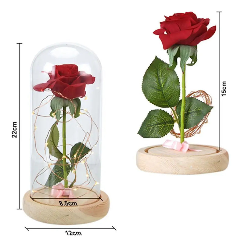 Beauty and Beast Enchanted Rose Lamp