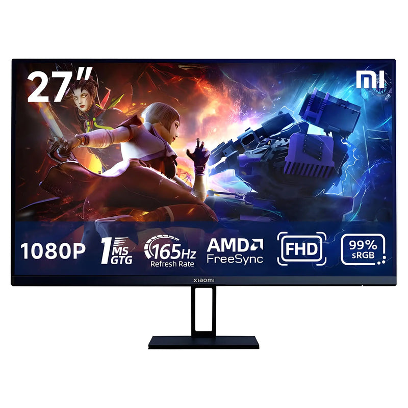 Xiaomi Vertical HDMI Computer Monitor 27 inch 165Hz IPS FHD 1ms 1080P 99% sRGB LCD Desktop PC Gaming Computer Screen Monitors Ultra Thin FreeSync Premium with DisplayPort