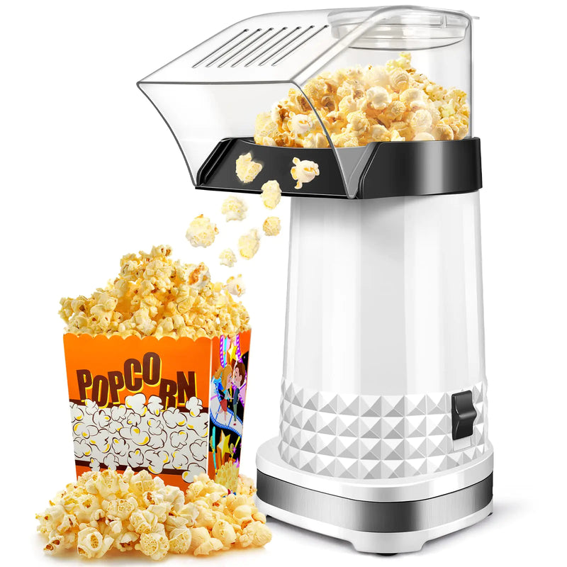 Vminno Quick & Easy Hot Air Popcorn Popper Maker with Measuring Cup + Melts Butter 4.5 Quarts Etl Certified No Oil Electric Popcorn Machine with On/Off Switch for Family Movie Nights Parties