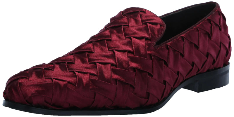 Stacy Adams Mens Savoir Satin Slip-On Loafer Burgundy 14
