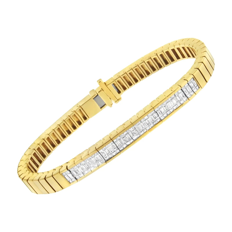 14KT Yellow Gold Diamond ID Tennis Bracelet (2 cttw, H-I Color, VS2-SI1 Clarity)