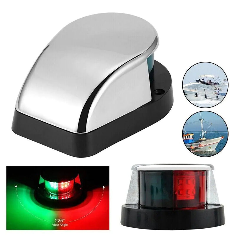 Waterproof Boat Navigation Light LED Bow Marine Front Pontoon Lamp Red Green 12V