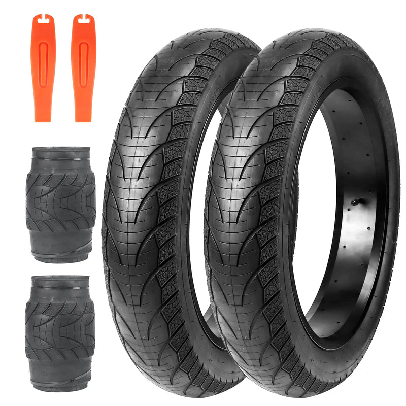 BALINGE 2 Pack Fat Tire for Ebike Mountain Bike Heavy Duty High-Performance Wear-Resistant E-Bike Mountain Snow Bike Tire 26" x 4"，Black，2 Tires 2 levers