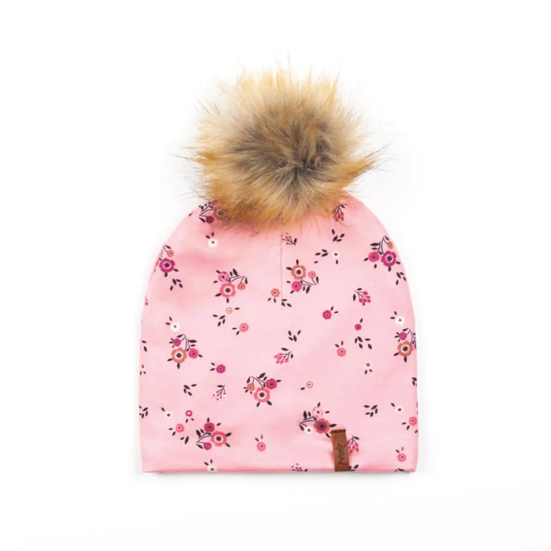 Jersey Hat With Printed Flowers Peach Pink And Black