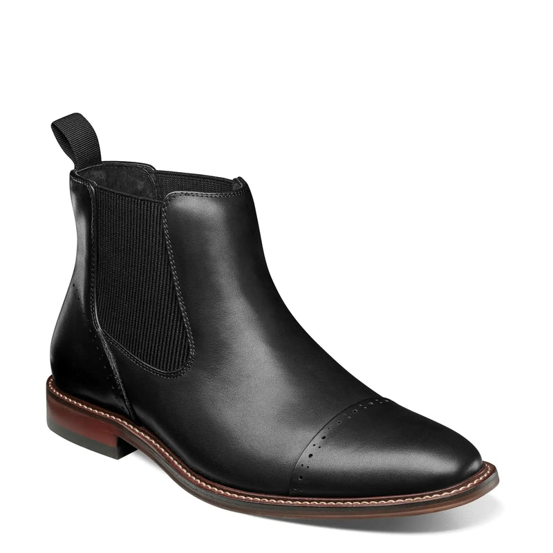 Stacy Adams Mens Maury Cap Toe Chelsea Boot Black 10.5