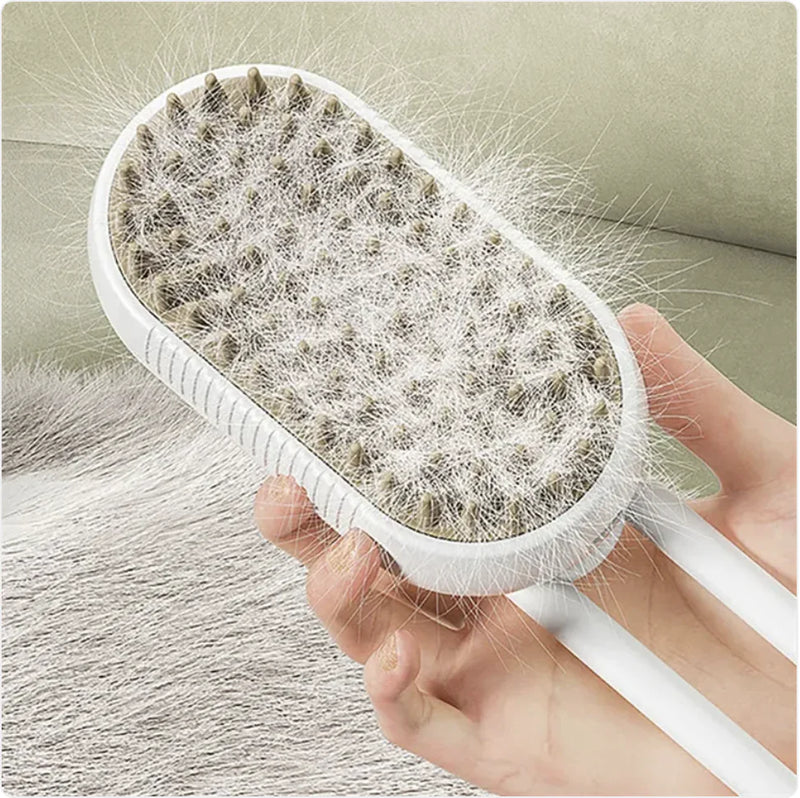 3-in-1 Electric Pet Brush - Steam, Massage, and Hair Removal