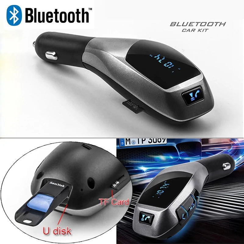 Bluetooth Car Kit Wireless FM Transmitter Radio Audio Adapter FM Modulator Handsfree USB Music MP3 Player For iPhone X