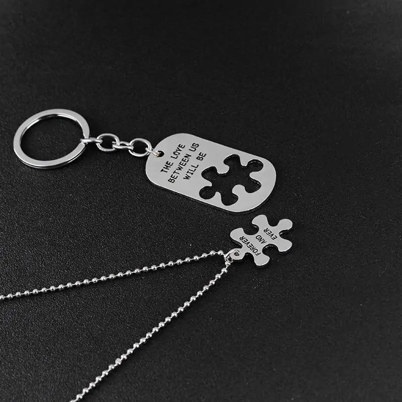 The Love Between Us Will Be Forever And Ever Necklace & Key Chain Set